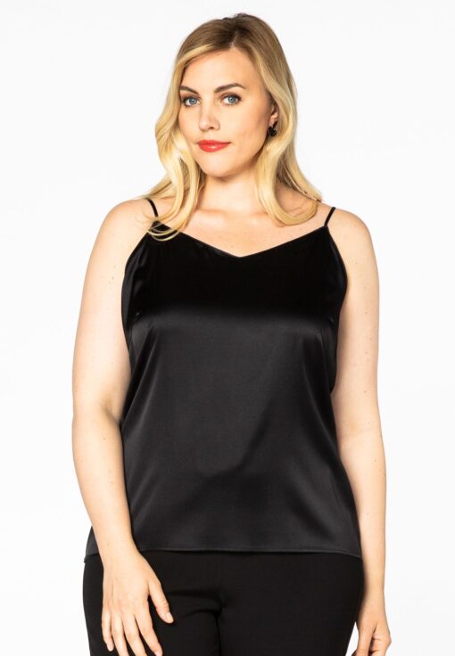Yoek Singlet spaghetti SILK | Zwart | Maat 58/60