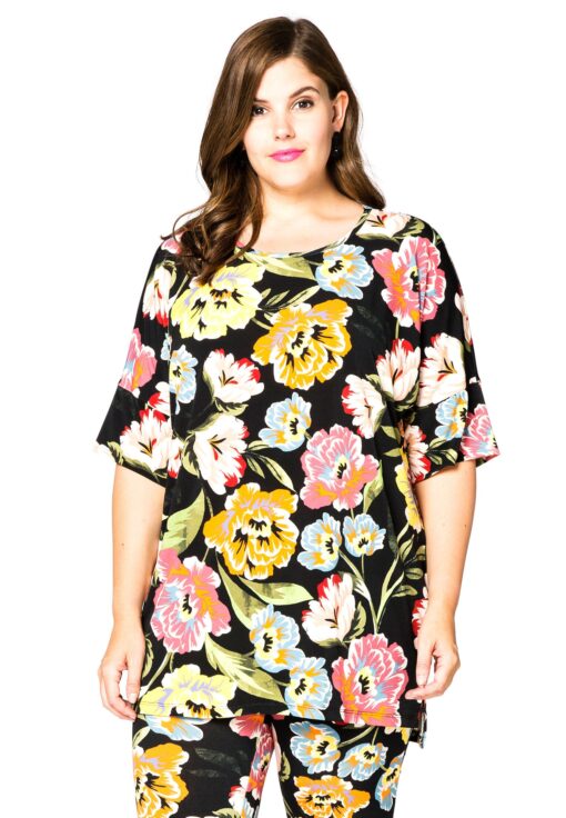 Yoek Shirt korte mouw ROMY | Multi | Maat 54/56