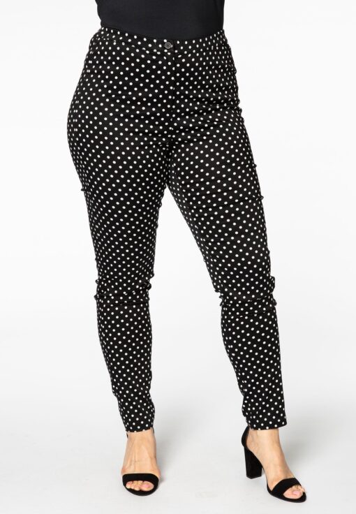 Yoek Broek stretch DOTS | Zwart | Maat 54/56