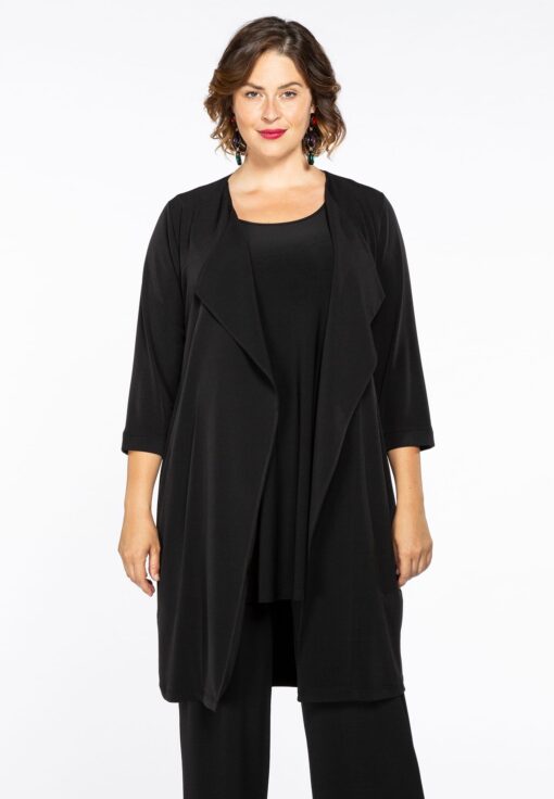 Yoek Vest driekwart mouwen | Zwart | Maat 54/56