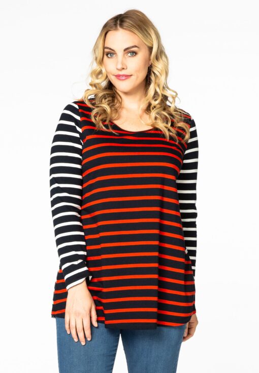 Yoek Tunic flare mix | Blauw | Maat 58/60
