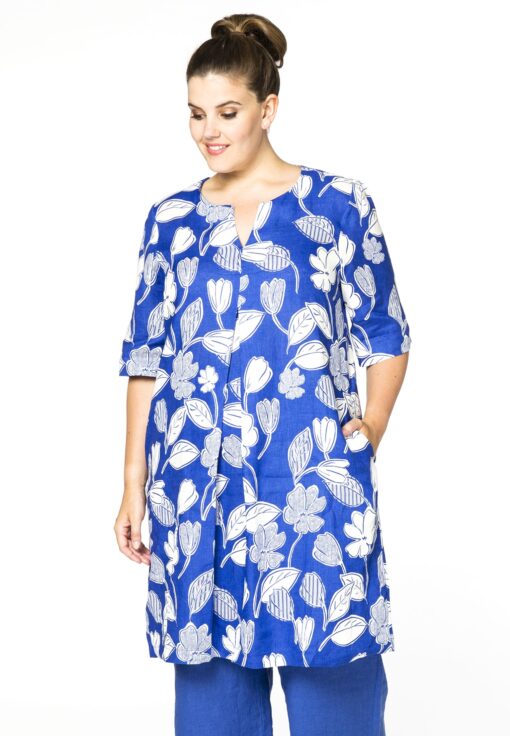 Yoek Tuniek-jurk TULIP | Blauw | Maat 50/52