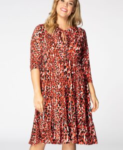 Yoek Jurk met strikje RED LEO | Rood | Maat 58/60