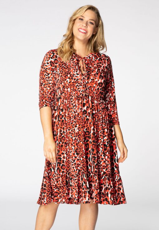 Yoek Jurk met strikje RED LEO | Rood | Maat 58/60