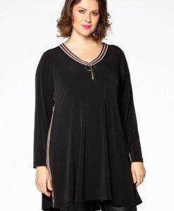 Yoek Tuniek rits wide bottom | Zwart | Maat 54/56