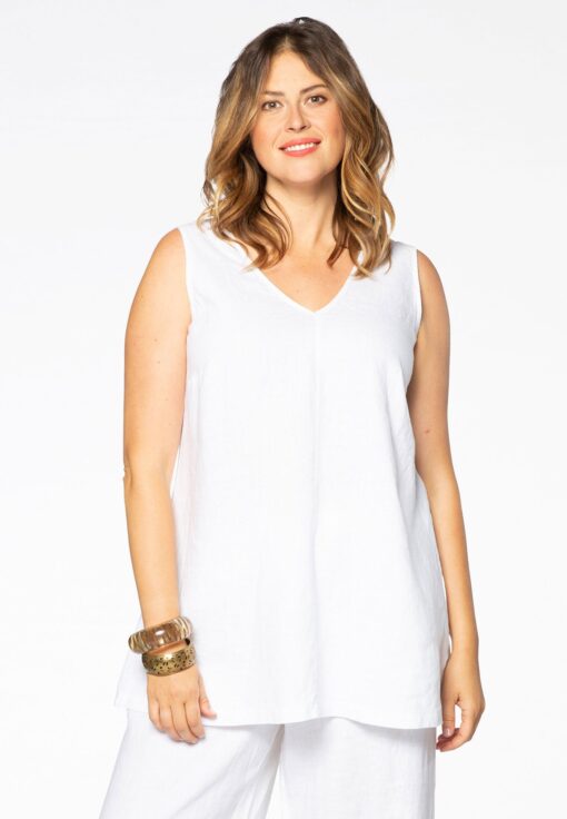 Yoek Singlet double v-neck | Wit | Maat 54/56