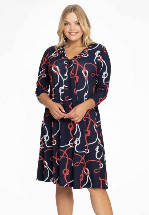 Yoek Jurk A-lijn NAUTIQUE | Blauw | Maat 58/60