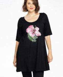 Yoek Tuniek wide bottom FLOR | Zwart | Maat 58/60