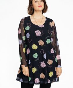 Yoek Tuniek wide bottom BEAUTY | Zwart | Maat 58/60