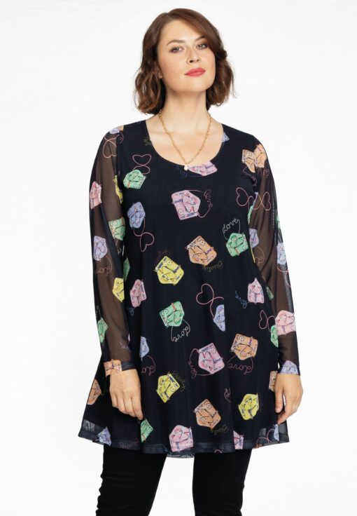 Yoek Tuniek wide bottom BEAUTY | Zwart | Maat 58/60