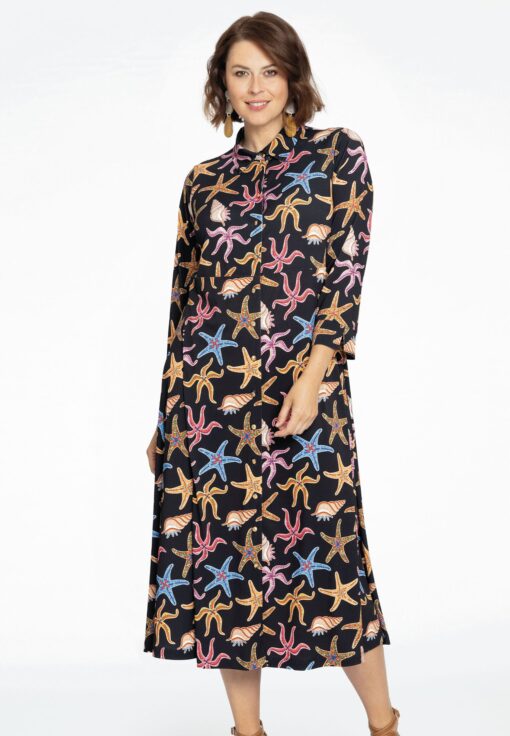 Yoek Blouse-jurk MARINA | Zwart | Maat 58/60