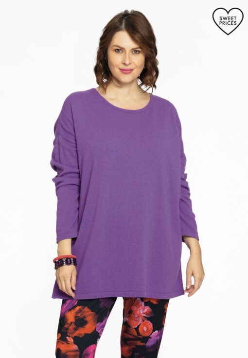 Yoek Trui vierkant cashmere | Paars | Maat 54/56