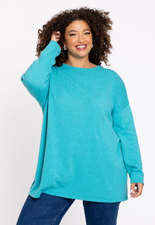 Yoek Trui vierkant cashmere | Turquoise | Maat 54/56