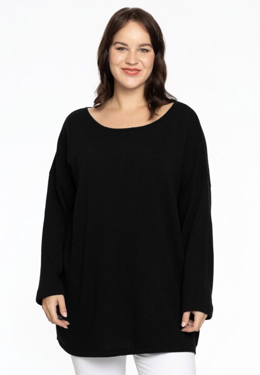 Yoek Trui vierkant cashmere | Zwart | Maat 54/56