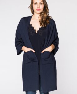 Yoek Kimono-Vest met zakken | Blauw | Maat 58/60