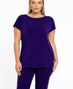 Yoek T-shirt kapmouwen | Paars | Maat 46/48