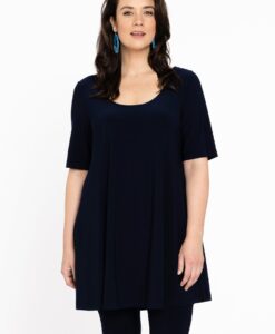 Yoek Tuniek met diepe halslijn | Blauw | Maat 54/56