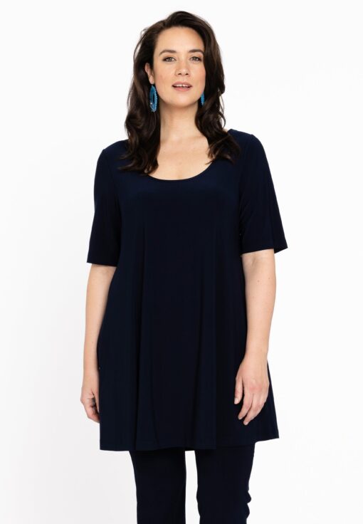 Yoek Tuniek met diepe halslijn | Blauw | Maat 54/56