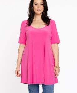 Yoek Tuniek met diepe halslijn | Roze | Maat 50/52