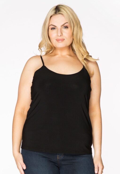 Yoek Singlet spaghetti bandjes | Zwart | Maat 58/60
