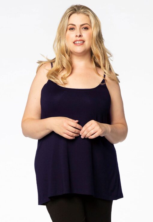 Yoek Top spaghetti bandjes A-lijn | Blauw | Maat 58/60