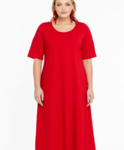 Yoek Maxi jurk A-lijn | Rood | Maat 58/60