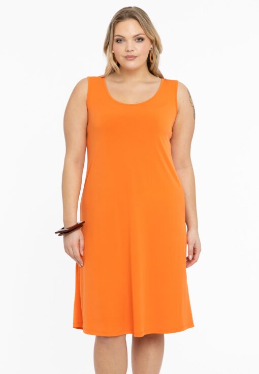 Yoek Jurk mouwloos wijd | Oranje | Maat 58/60