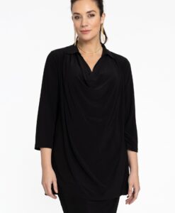 Yoek Tuniek flare waterfall | Zwart | Maat 38/40