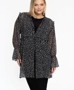 Yoek Cardi met ruches LEONA | Grijs | Maat 58/60