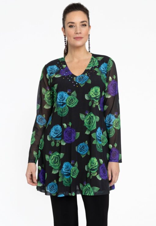 Yoek Tuniek wide bottom ROSALIA | Zwart | Maat 50/52