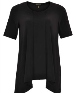 Yoek Shirt wide pointy sh sl | Zwart | Maat XL