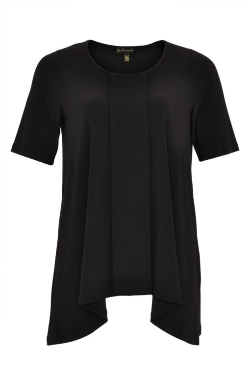 Yoek Shirt wide pointy sh sl | Zwart | Maat XL