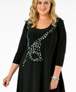 Yoek Shirt wide bot stenen | Zwart | Maat M