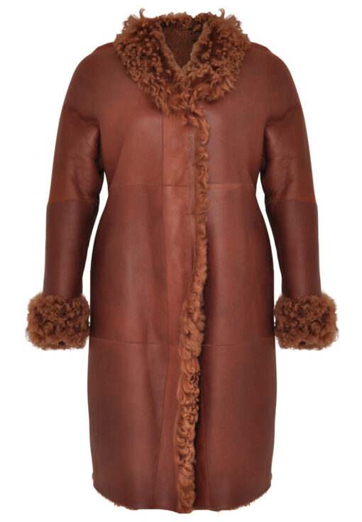 Yoek Lammy coat curly | Bruin | Maat XXL