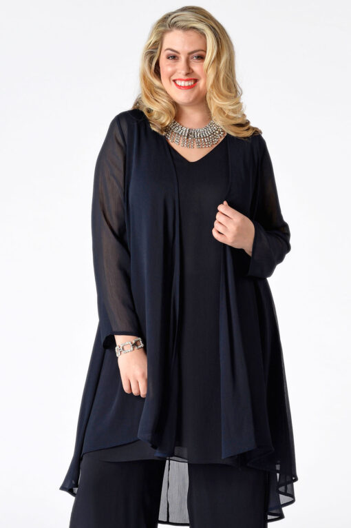 Yoek Blouse-jasje | Blauw | Maat Plus