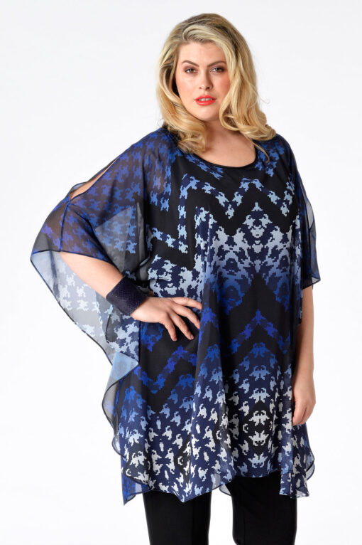 Yoek Tunic HAILEY | Blauw | Maat Plus