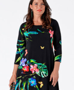 Yoek Tuniek wide bot CHIARA | Zwart | Maat Plus