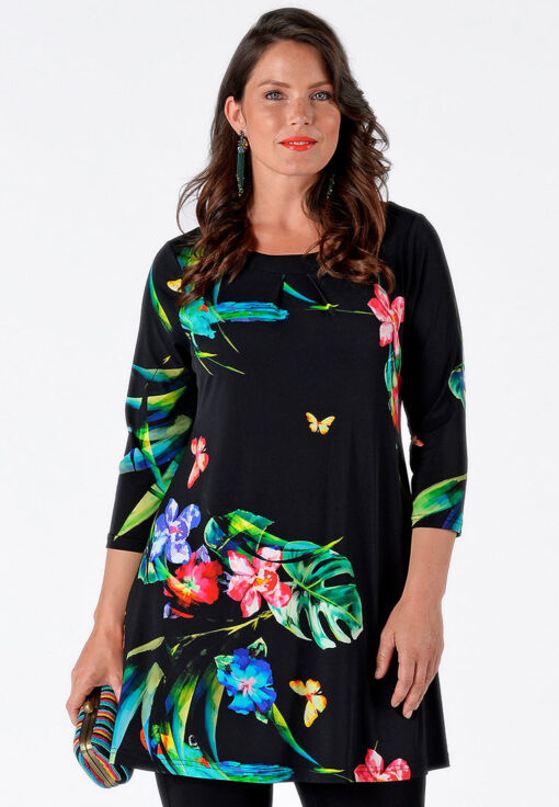 Yoek Tuniek wide bot CHIARA | Zwart | Maat Plus