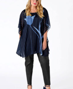 Yoek Leren broek met naad | Zwart | Maat 54