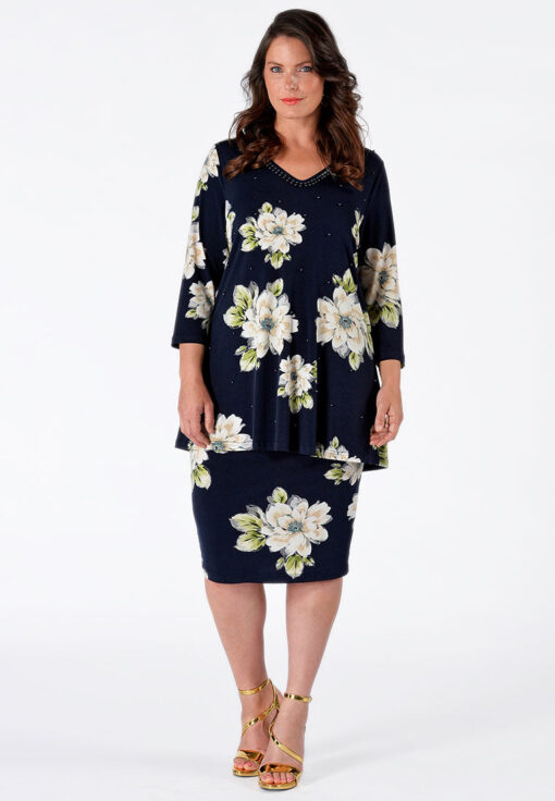 Yoek Kokerrok CAMELLIA | Blauw | Maat S