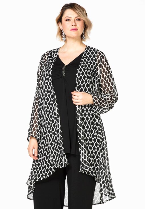 Yoek Blouse-jacket VENETO | Zwart | Maat 58/60