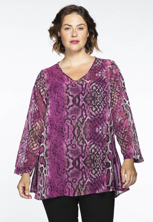 Yoek Tunic v-neck PINK | Roze | Maat 50/52