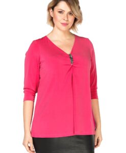 Yoek Shirt A-line beaded | Roze | Maat 58/60