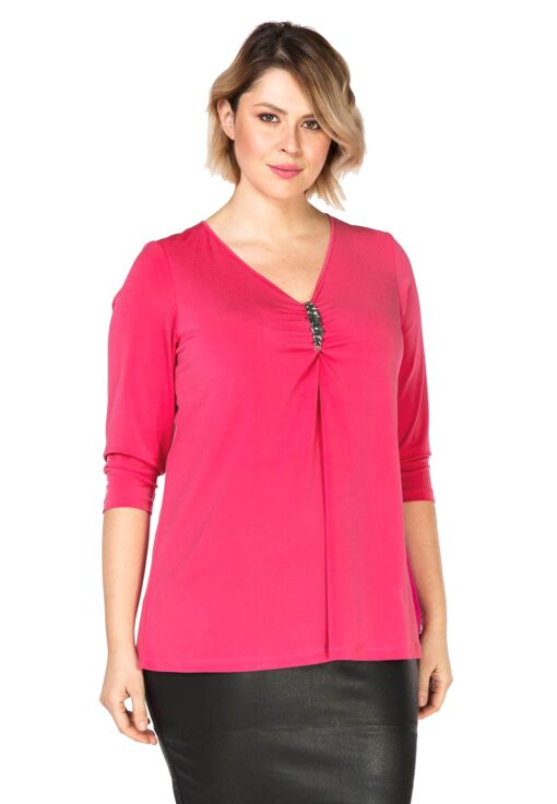 Yoek Shirt A-line beaded | Roze | Maat 58/60