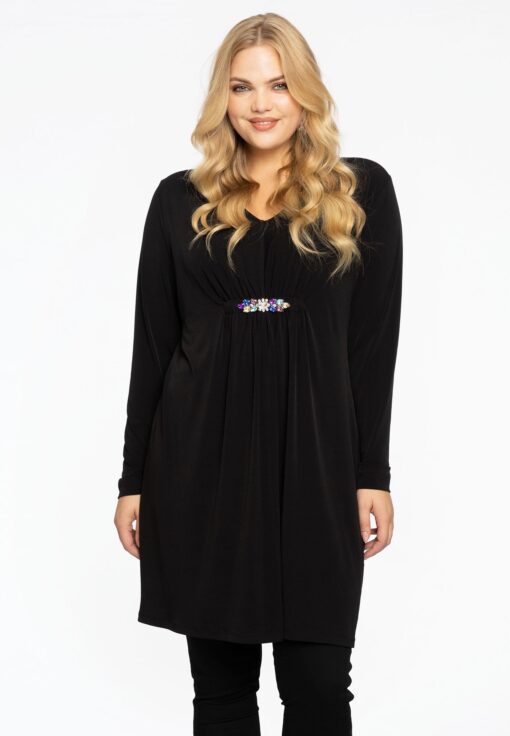 Yoek Tuniek met strass | Zwart | Maat 58/60