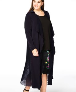 Yoek Lang vest plissé | Blauw | Maat 58/60