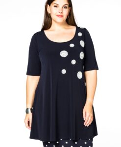Yoek Tuniek wide bot pailletten | Blauw | Maat 58/60