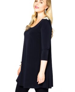 Yoek Tunic wide bot shoulder | Blauw | Maat 54/56