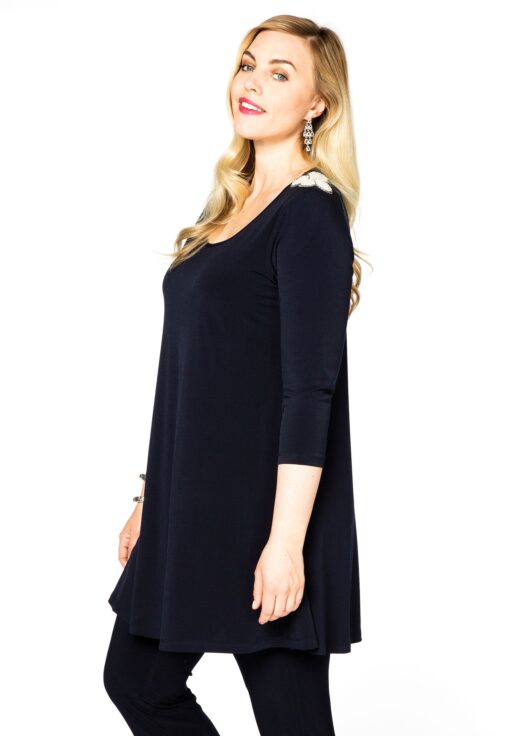 Yoek Tunic wide bot shoulder | Blauw | Maat 54/56