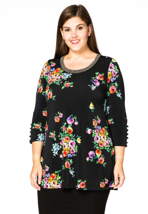 Yoek Tuniek flare ROSA | Zwart | Maat 58/60